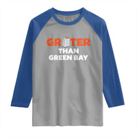 Funny Greater Than Green Bay Rivalry Raglan Shirt Cheese Grater - Wonder Print Shop