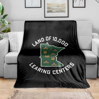 Land of 10000 Learing Centers Funny Minnesota Meme Throw Blanket Viral Education Typo Parody - Wonder Print Shop