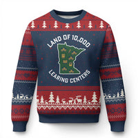 Land of 10000 Learing Centers Funny Minnesota Meme Ugly Christmas Sweater Viral Education Typo Parody - Wonder Print Shop