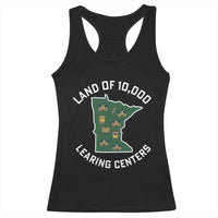 Land of 10000 Learing Centers Funny Minnesota Meme Racerback Tank Top Viral Education Typo Parody - Wonder Print Shop