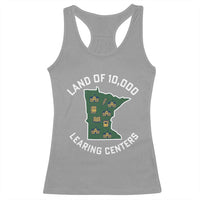 Land of 10000 Learing Centers Funny Minnesota Meme Racerback Tank Top Viral Education Typo Parody - Wonder Print Shop