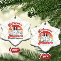 Difference Makers Teacher Appreciation Ceramic Ornament Empowering Minds & Advancing Equity Retro Educator - Wonder Print Shop