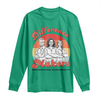 Difference Makers Teacher Appreciation Long Sleeve Shirt Empowering Minds & Advancing Equity Retro Educator - Wonder Print Shop