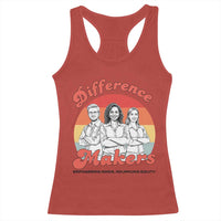 Difference Makers Teacher Appreciation Racerback Tank Top Empowering Minds & Advancing Equity Retro Educator - Wonder Print Shop