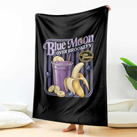 Blue Moon Over Brooklyn Banana Smoothie Aesthetic Throw Blanket Extra Banana Hockey Romance Retro Style - Wonder Print Shop