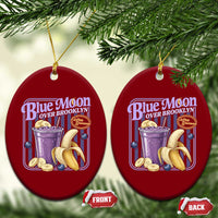 Blue Moon Over Brooklyn Banana Smoothie Aesthetic Ceramic Ornament Extra Banana Hockey Romance Retro Style - Wonder Print Shop