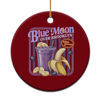 Blue Moon Over Brooklyn Banana Smoothie Aesthetic Ceramic Ornament Extra Banana Hockey Romance Retro Style - Wonder Print Shop