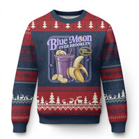 Blue Moon Over Brooklyn Banana Smoothie Aesthetic Ugly Christmas Sweater Extra Banana Hockey Romance Retro Style - Wonder Print Shop