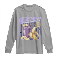 Blue Moon Over Brooklyn Banana Smoothie Aesthetic Long Sleeve Shirt Extra Banana Hockey Romance Retro Style - Wonder Print Shop