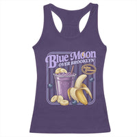 Blue Moon Over Brooklyn Banana Smoothie Aesthetic Racerback Tank Top Extra Banana Hockey Romance Retro Style - Wonder Print Shop