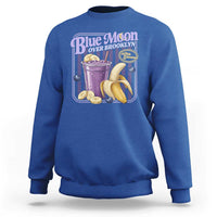 Blue Moon Over Brooklyn Banana Smoothie Aesthetic Sweatshirt Extra Banana Hockey Romance Retro Style - Wonder Print Shop