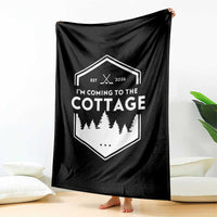 I'm Coming to the Cottage Throw Blanket Rustic Outdoor Retro Forest Hockey Romance - Wonder Print Shop