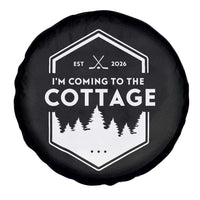 I'm Coming to the Cottage Spare Tire Cover Rustic Outdoor Retro Forest Hockey Romance - Wonder Print Shop