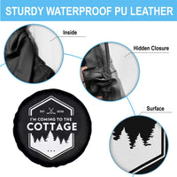 I'm Coming to the Cottage Spare Tire Cover Rustic Outdoor Retro Forest Hockey Romance - Wonder Print Shop