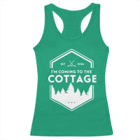 I'm Coming to the Cottage Racerback Tank Top Rustic Outdoor Retro Forest Hockey Romance - Wonder Print Shop