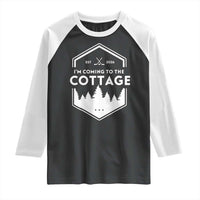 I'm Coming to the Cottage Raglan Shirt Rustic Outdoor Retro Forest Hockey Romance - Wonder Print Shop