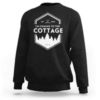 I'm Coming to the Cottage Sweatshirt Rustic Outdoor Retro Forest Hockey Romance - Wonder Print Shop