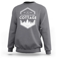 I'm Coming to the Cottage Sweatshirt Rustic Outdoor Retro Forest Hockey Romance - Wonder Print Shop