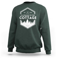 I'm Coming to the Cottage Sweatshirt Rustic Outdoor Retro Forest Hockey Romance - Wonder Print Shop