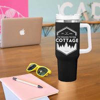 I'm Coming to the Cottage Tumbler With Handle Rustic Outdoor Retro Forest Hockey Romance - Wonder Print Shop