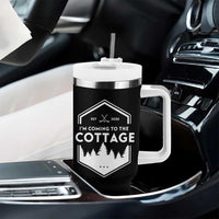 I'm Coming to the Cottage Tumbler With Handle Rustic Outdoor Retro Forest Hockey Romance - Wonder Print Shop