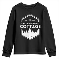 I'm Coming to the Cottage Youth Sweatshirt Rustic Outdoor Retro Forest Hockey Romance - Wonder Print Shop