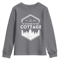 I'm Coming to the Cottage Youth Sweatshirt Rustic Outdoor Retro Forest Hockey Romance - Wonder Print Shop