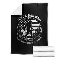 Just a Dad Who Came Back with the Milk Throw Blanket Funny Bigfoot Father's Day Sasquatch - Wonder Print Shop