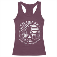 Just a Dad Who Came Back with the Milk Racerback Tank Top Funny Bigfoot Father's Day Sasquatch - Wonder Print Shop