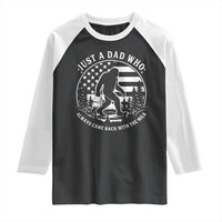Just a Dad Who Came Back with the Milk Raglan Shirt Funny Bigfoot Father's Day Sasquatch - Wonder Print Shop