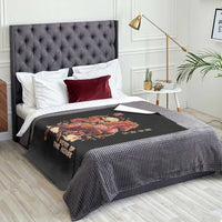 Year of the Horse Chinese New Year Throw Blanket Floral Zodiac Horse Lunar Festival - Wonder Print Shop
