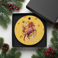 Year of the Horse Chinese New Year Ceramic Ornament Floral Zodiac Horse Lunar Festival - Wonder Print Shop