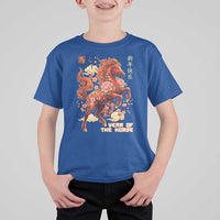 Year of the Horse Chinese New Year T Shirt For Kid Floral Zodiac Horse Lunar Festival - Wonder Print Shop