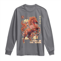 Year of the Horse Chinese New Year Long Sleeve Shirt Floral Zodiac Horse Lunar Festival - Wonder Print Shop