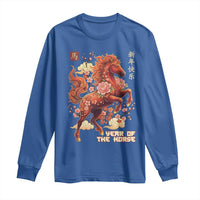 Year of the Horse Chinese New Year Long Sleeve Shirt Floral Zodiac Horse Lunar Festival - Wonder Print Shop
