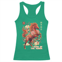 Year of the Horse Chinese New Year Racerback Tank Top Floral Zodiac Horse Lunar Festival - Wonder Print Shop