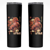 Year of the Horse Chinese New Year Skinny Tumbler Floral Zodiac Horse Lunar Festival - Wonder Print Shop