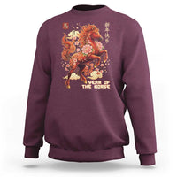 Year of the Horse Chinese New Year Sweatshirt Floral Zodiac Horse Lunar Festival - Wonder Print Shop