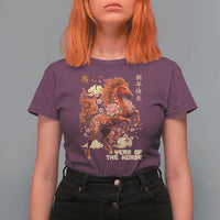 Year of the Horse Chinese New Year T Shirt For Women Floral Zodiac Horse Lunar Festival - Wonder Print Shop