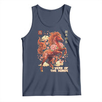 Year of the Horse Chinese New Year Tank Top Floral Zodiac Horse Lunar Festival - Wonder Print Shop