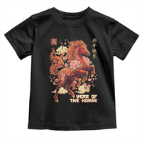 Year of the Horse Chinese New Year Toddler T Shirt Floral Zodiac Horse Lunar Festival - Wonder Print Shop