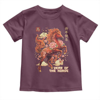 Year of the Horse Chinese New Year Toddler T Shirt Floral Zodiac Horse Lunar Festival - Wonder Print Shop