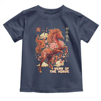 Year of the Horse Chinese New Year Toddler T Shirt Floral Zodiac Horse Lunar Festival - Wonder Print Shop