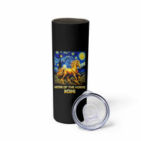 Year of the Horse Starry Night Inspired Graphic Skinny Tumbler Golden Horse Chinese Zodiac Art - Wonder Print Shop