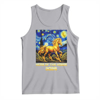Year of the Horse Starry Night Inspired Graphic Tank Top Golden Horse Chinese Zodiac Art - Wonder Print Shop