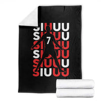 Siuuuu Celebration Number 7 Seven Soccer Fans Throw Blanket