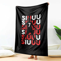 Siuuuu Celebration Number 7 Seven Soccer Fans Throw Blanket