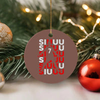 Siuuuu Celebration Number 7 Seven Soccer Fans Ceramic Ornament