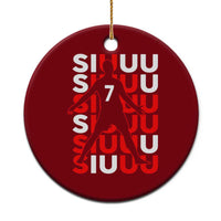 Siuuuu Celebration Number 7 Seven Soccer Fans Ceramic Ornament