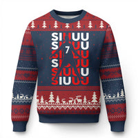 Siuuuu Celebration Number 7 Seven Soccer Fans Ugly Christmas Sweater